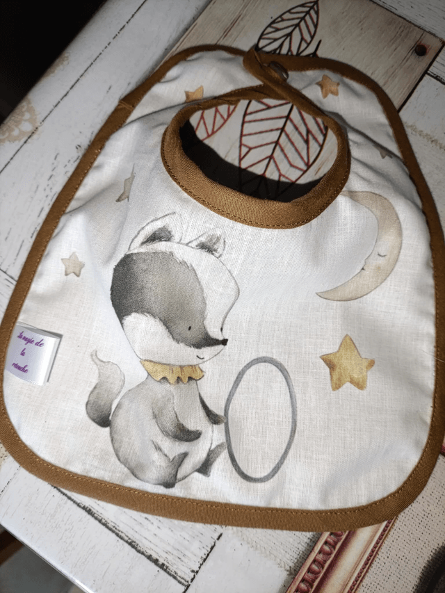 Bavoirs lot de 2 éléphant et blaireau non personnalisé