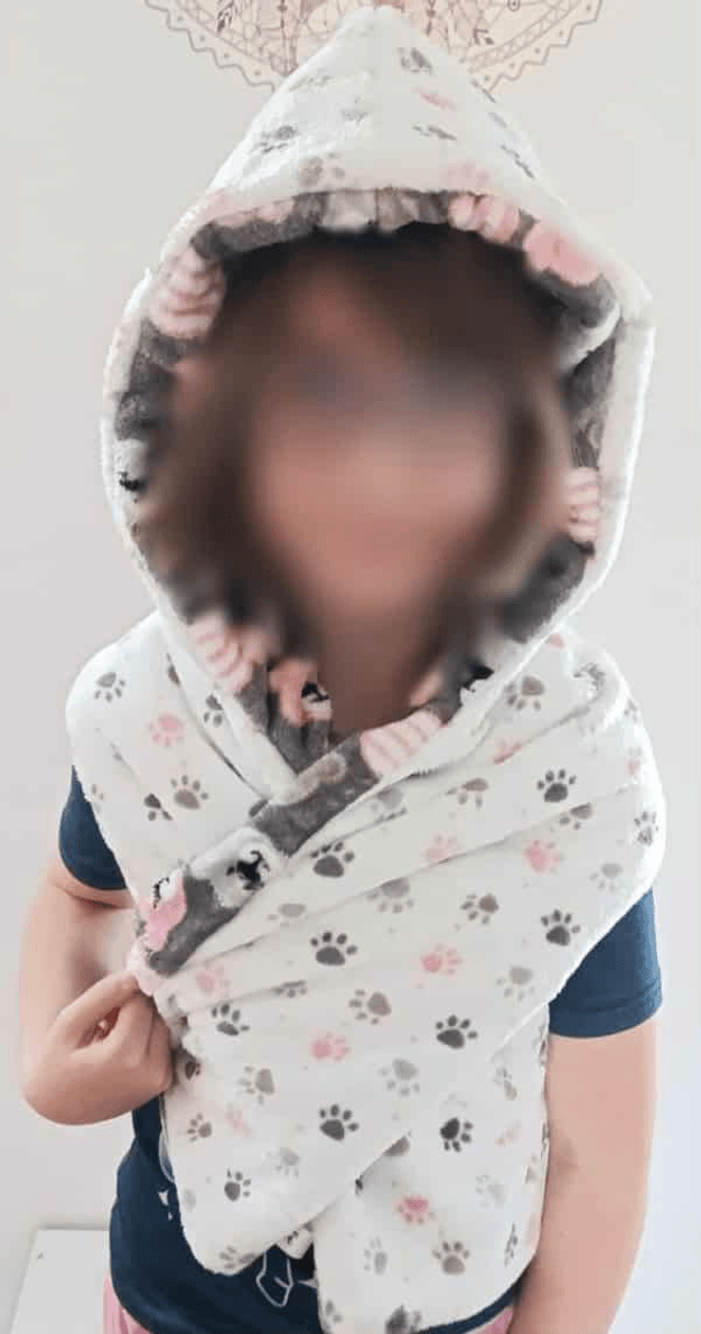 ECHARPE CAPUCHE REVERSIBLE TAILLE ENFANT